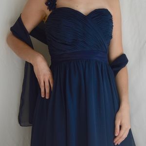 Navy Blue, Chiffon Dress